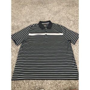 Men's XXL Stripe Greg Norman For Tasso Elba Play Dry Golf Short Sleeve Polo